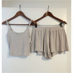 GILLY HICKS - RIB CAMI AND SHORT SET - Size M